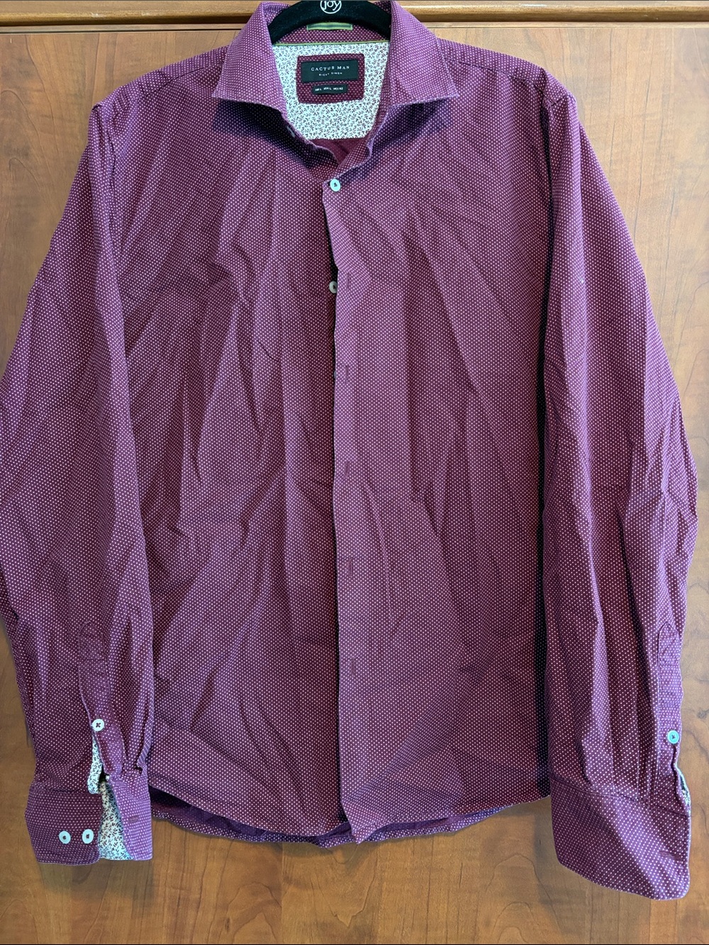 Cactus Man Men's Burgundy Microdot Button-Down Shirt